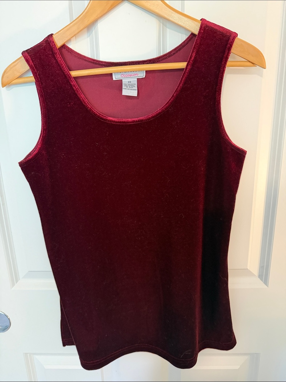 Burgundy Velvet Scoop Neck Tank